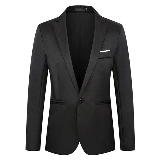 Blazer slim fit de peito único masculino,